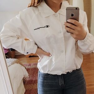 White vintage champion rain jacket